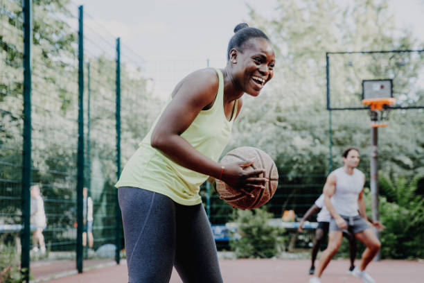 istock happy female basketball player 1225862463