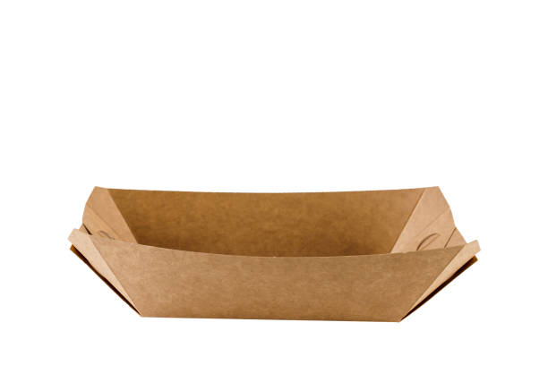 istock Eco-friendly natural plate for food with empty space. Disposable ecological utensils on white background. Sustainability of planet. Cardboard plate made of fiber of bamboo and bagasse. 1225867453