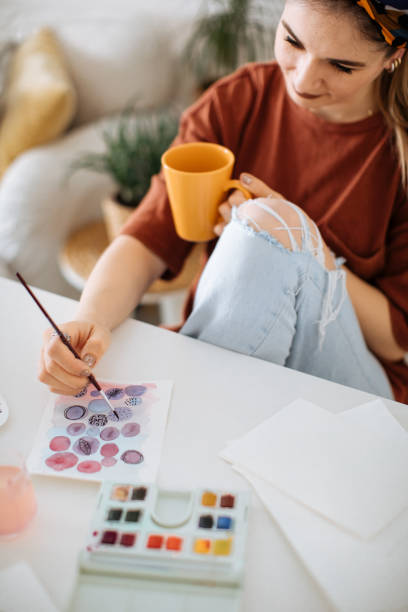 istock Hobby leisure female artist painting workshop 1225869930