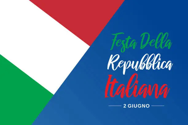 Vector illustration of Italian republic day. Festa Della Repubblica Italiana card with flag of Italy. Vector