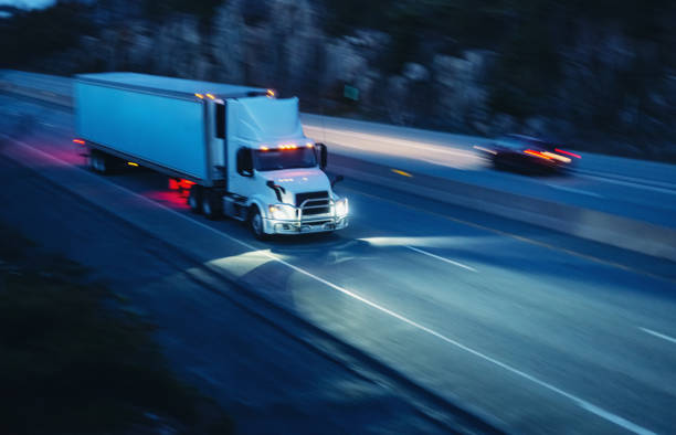 istock Semi Truck in Motion 1225871420
