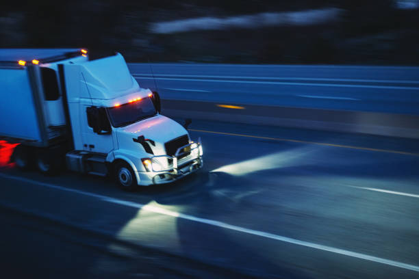 istock Semi Truck in Motion 1225871437