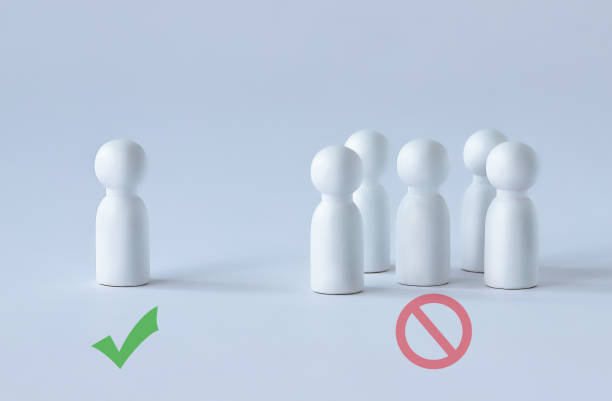 istock Social distancing concept. People practice social distancing. Preventive measures from the coronavirus pandemic. 1225872251