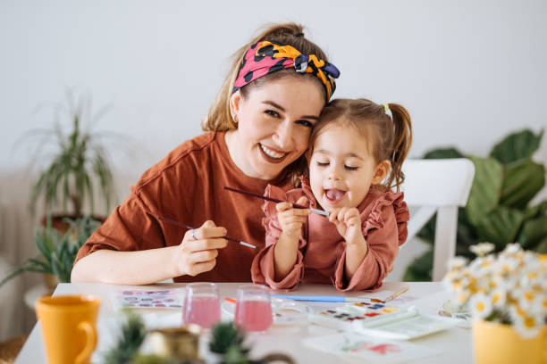 istock Young mother and daughter having fun time at home 1225875591