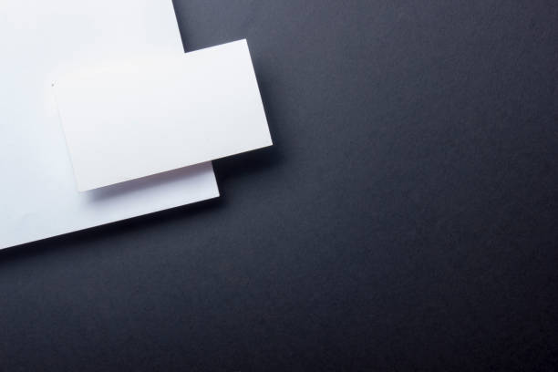 istock Business cards blank. Mockup on color background. Flat Lay. copy space for text 1225875593