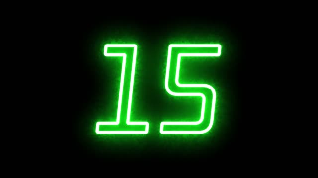 Neon shiny countdown seconds 20 to 0.
