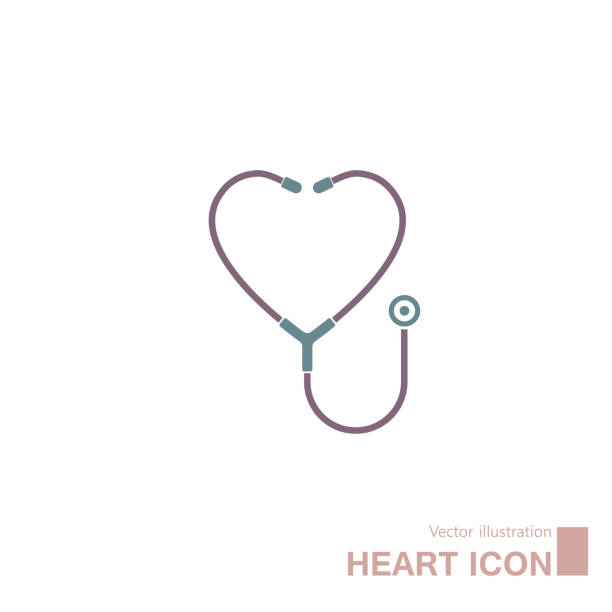 Vector drawn stethoscope, which forms a heart-shaped symbol. Vector drawn stethoscope, which forms a heart-shaped symbol. Isolated on white background. doctor logos stock illustrations