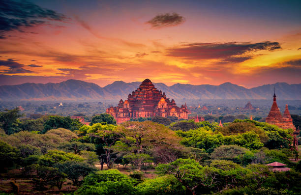 istock Landscape image of Ancient pagoda at sunset in Bagan, Myanmar. 1225884300