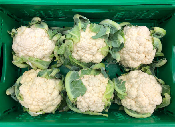 istock Cauliflower in basket, food and retail concept 1225886052