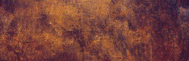 istock Panoramic grunge rusted metal texture. Rusty corrosion and oxidized plate. Worn metallic iron background. 1225886330