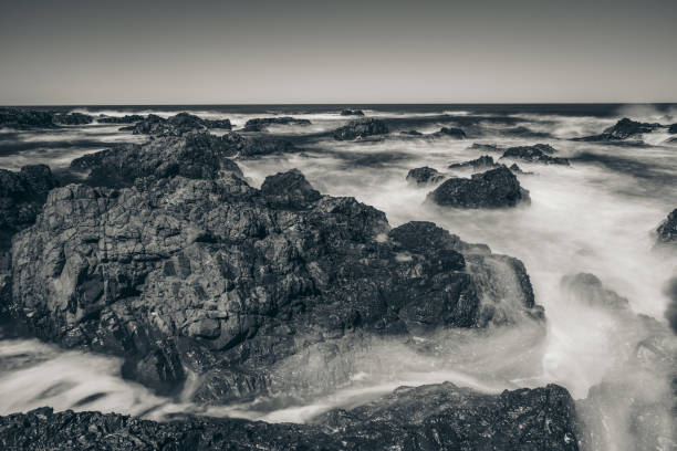 istock Beautiful long exposure seascape in black and white style 1225892466