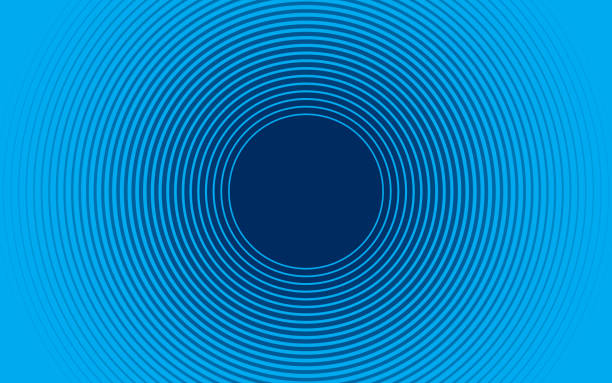 확대/축소 터널 추상 원 배경 - tunnel abstract backgrounds blue stock illustrations