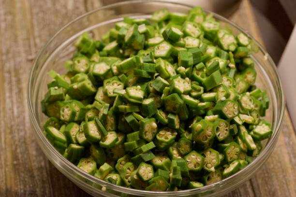 istock Chopped raw okra in bowl 1225899044