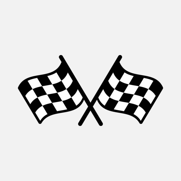레이싱 플래그 - motorized sport motor racing track motorcycle racing auto racing stock illustrations