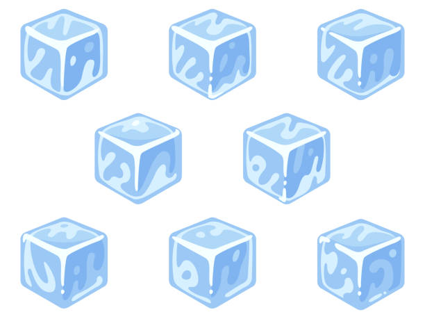 Ice cubes illustration icon set Ice cubes illustration icon set (for white or light background color) ice clipart stock illustrations
