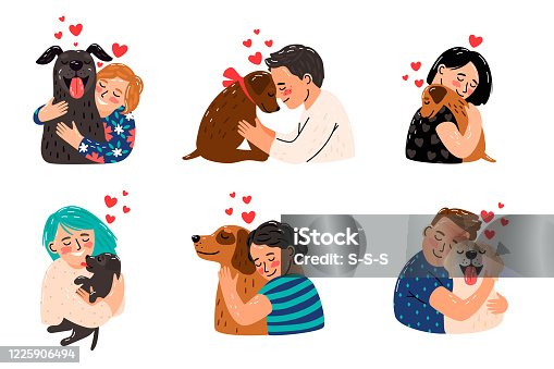 3,323 Dog Hug Illustrations & Clip Art - iStock | Old dog hug, Cute dog hug,  Woman dog hug