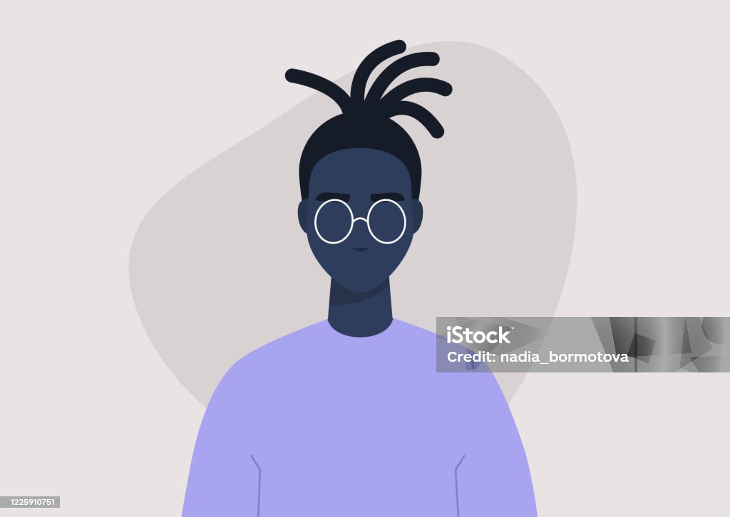 A Portrait Of A Young Black Male Character Wearing Dreadlocks Stock  Illustration - Download Image Now - iStock