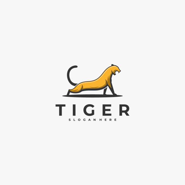 wektor ilustracja tiger maskotka cartoon style. - tiger zoo animal awe stock illustrations