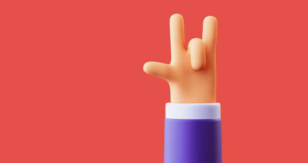 istock Rock hand pose/sign 3d illustration 1225916275