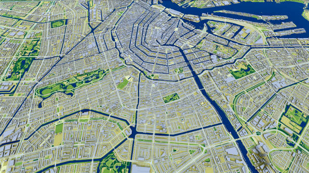Amsterdam Aerial View stock photo