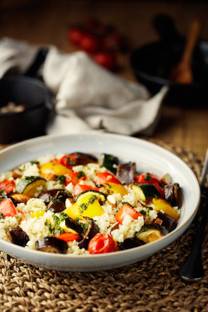 istock Healthy roasted vegetable couscous salad bowl 1225918334