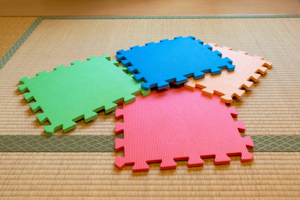 istock Colorful play mat with cushion characteristics 1225919457