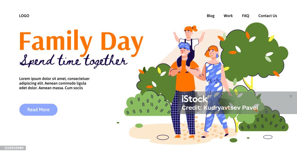 Parents Weekend Graphics Family Day And Joint Weekend Leisure Banner Template Cartoon Vector ...