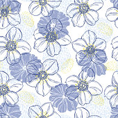 istock Floral background. Vector pattern with  flowers 1225924176