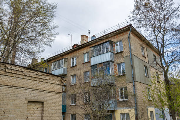 Typical old residential  courtyard   in Russia