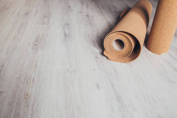 istock Cork underlay for laying flooring - natural environmental material 1225927775