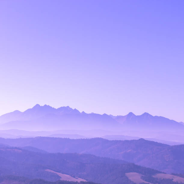 istock Fantastic purple panorama of mountains 1225936058
