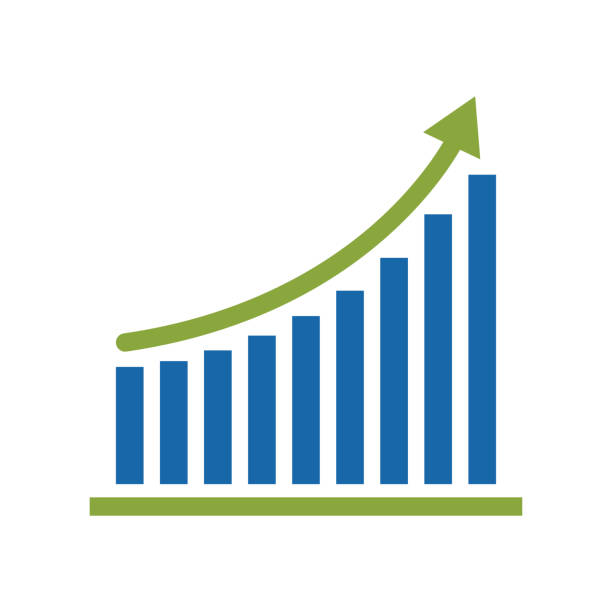 ilustrações, clipart, desenhos animados e ícones de ilustração vetorial do gráfico de barras, gráfico de negócios. diagrama de crescimento de dados - analyzing data bar graph graph