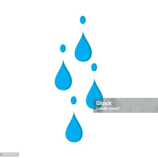 Abstrak Ikon Tetesan Air Biru Di Latar Belakang Putih Ilustrasi Vektor