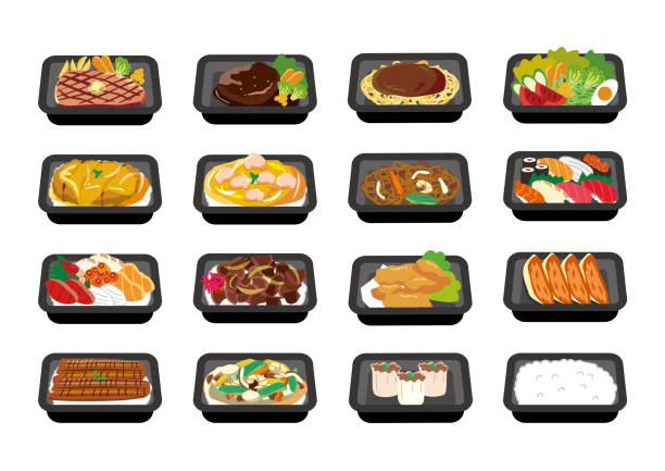Delivery food illustration set Vector illustration chinese takeout stock illustrations