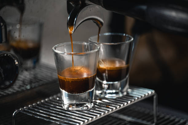 istock Coffee-Make coffee from the machine at home 1225941533