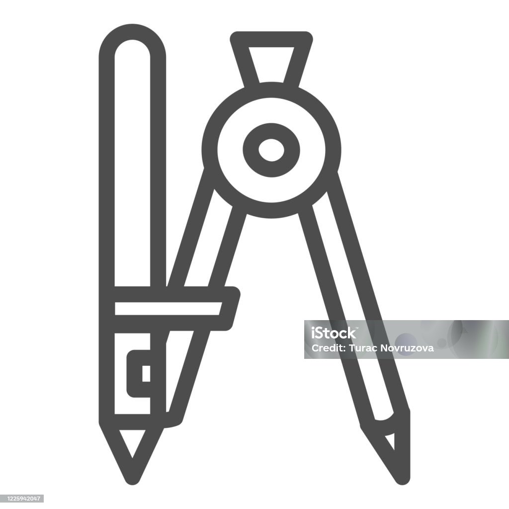 Drawing Compass Line Icon School Or Engineering Stationery Concept Divider  Tool Sign On White Background Measuring Compass Symbol In Outline Style For  Mobile And Web Vector Graphics Stock Illustration - Download Image
