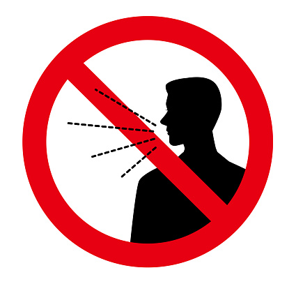 Talking Is Prohibited Dont Talk Prohibited Sign Of The Silhouette Man Stock Illustration ...