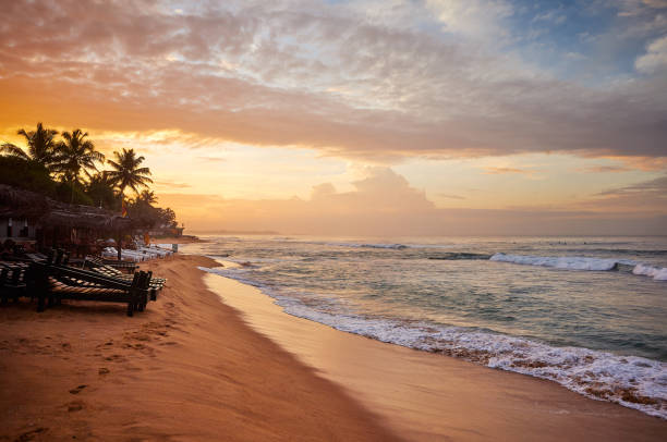 istock Tropical beach at sunrise. 1225951087