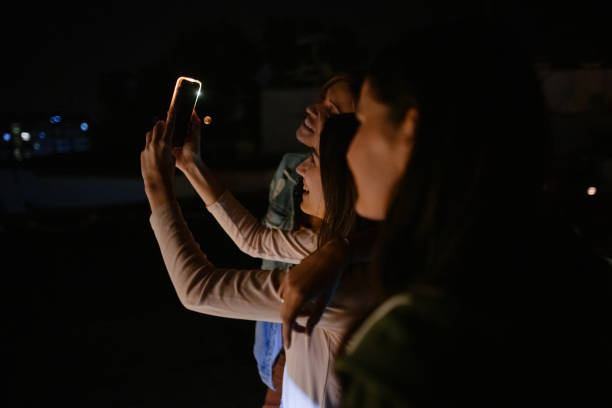Friends capturing moments