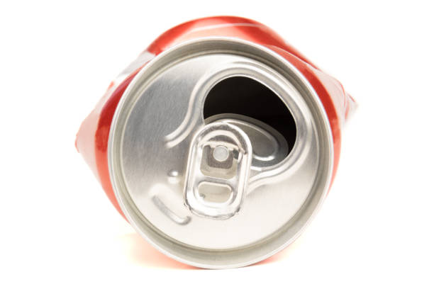 istock Compressed aluminum can isolated on a white background 1225955011