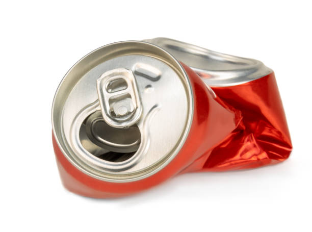 istock Compressed aluminum can isolated on a white background 1225955019