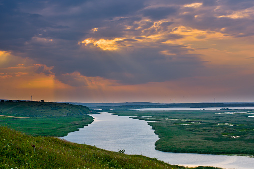 Sunset on the Danube river - Image