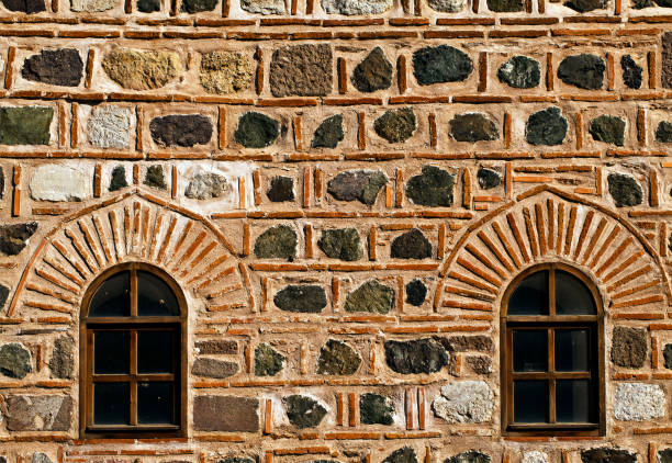 Abstract Ancient Building Houses Windows Details Photo
