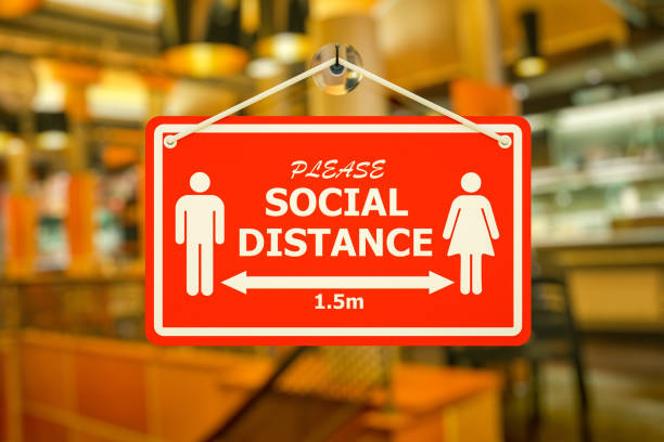 istock Social Distance Sign, Coronavirus, new normal concept 1225957012