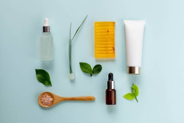 istock Organic cosmetics: face mask, serum, sea salt, face cream, lotion 1225957068