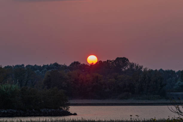 istock Sundown above the river during autumn season, Isola della Cona 1225957429