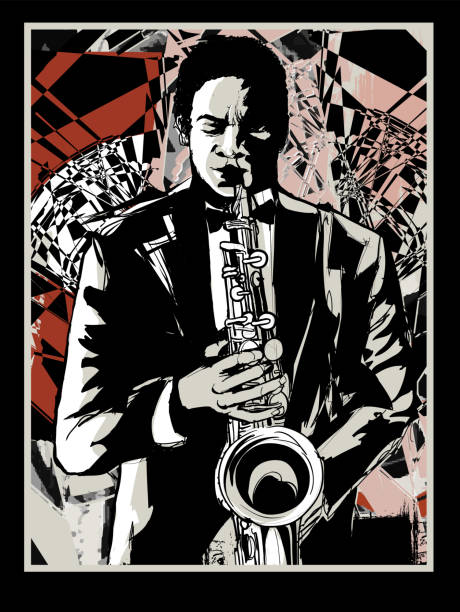 istock Afro american jazz musician playing saxophone 1225958496