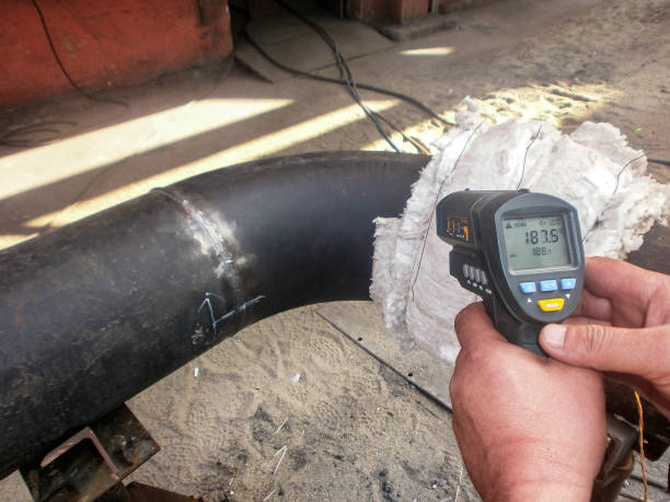 arc welders working in a gas pipeline.