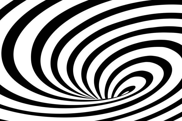 istock Vector abstract illustration of swirl vortex with stripes. Trendy 3d background in op art style, optical illusion. 1225958745