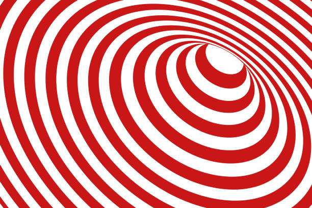 istock Vector abstract illustration of vortex with lines. Trendy 3d background in op art style, optical illusion. 1225958953
